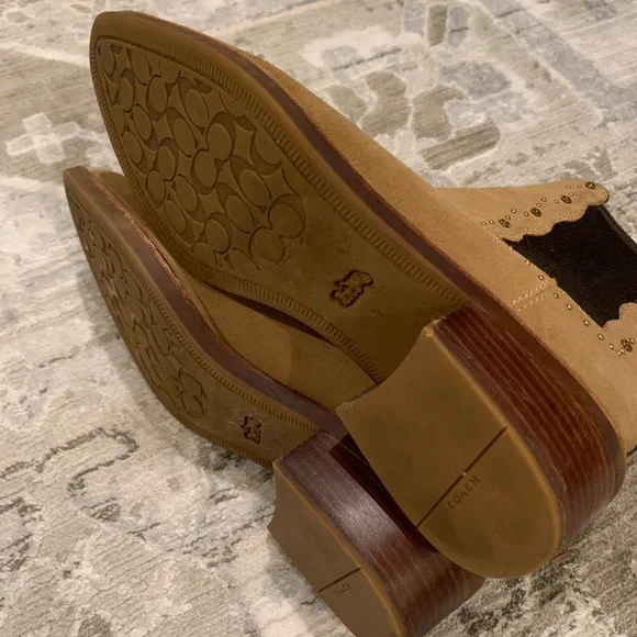 Coach Tan Suede Ankle Boots